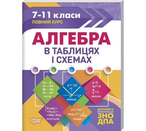 Алгебра в таблицях і схемах. 7-11 класи. До ДПА та ЗНО