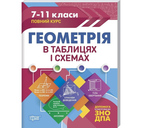 Геометрія в таблицях і схемах. 7-11 класи, до ДПА, ЗНО