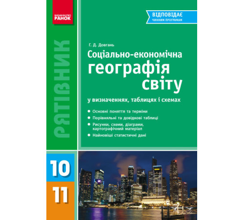 Рятівник Географія у визначеннях таблицях і схемах 10-11 клас (Укр)/НОВИЙ Ранок Г109007У (978-966-67-2513-7) (250253)