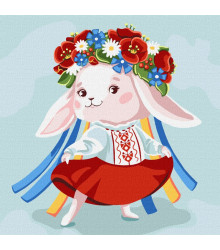 Картина за номерами - Зайка-україночка ©Катерина Валерьїва