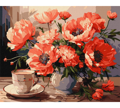 Квіти Картина за номерами - Букет із маками ©art_selena_ua Квіти Картина за номерами - Букет із маками ©art_selena_ua
