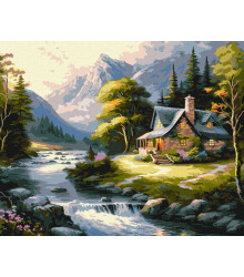 Картина за номерами - Будиночок у горах ©art_selena_ua