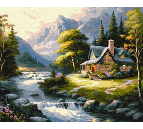 Пейзажі Картина за номерами - Будиночок у горах ©art_selena_ua