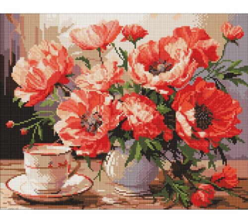 Квіти Алмазна мозаїка - Букет із маками ©art_selena_ua Квіти Алмазна мозаїка - Букет із маками ©art_selena_ua