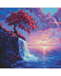 Алмазна мозаїка - Сакура в потоці
