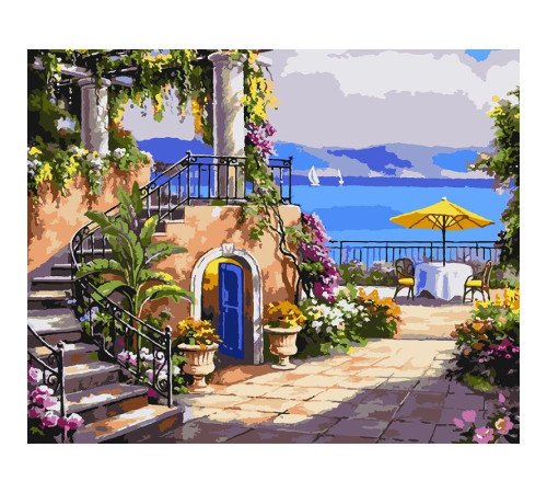 Пейзажі Картина за номерами SANTI "Морська набережна" 40*50 см