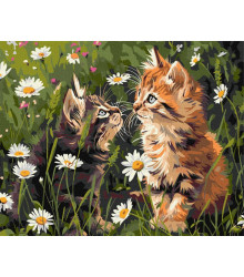 Картина за номерами - Котики у квітах ©art_selena_ua