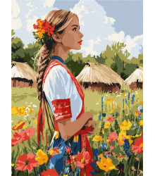 Картина за номерами - Гарна українка ©art_selena_ua