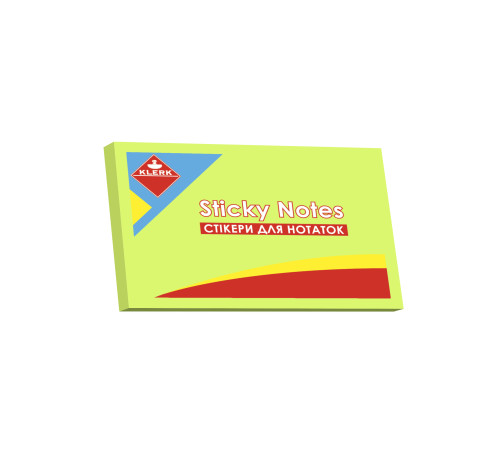Індекси Папір клейкий. 76*50мм. 100арк.. кол. неон зел.. арт. KL21517. KLERK