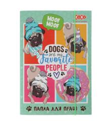 Папка для праці LOVELY DOG, картонна, на гумках А4+ (300х212х28мм), KIDS Line