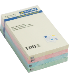 Папір кл BM.2314-99 76х127мм 100арк з клейким шаром  Асорті