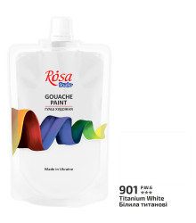 Фарба гуашева, Білила титанові, 200 мл ROSA Studio /901/ (323200901) (1/6)