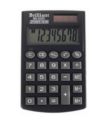 Калькулятор Brilliant BS-200 X карман.8-розр, ПВХобкладника 117*70