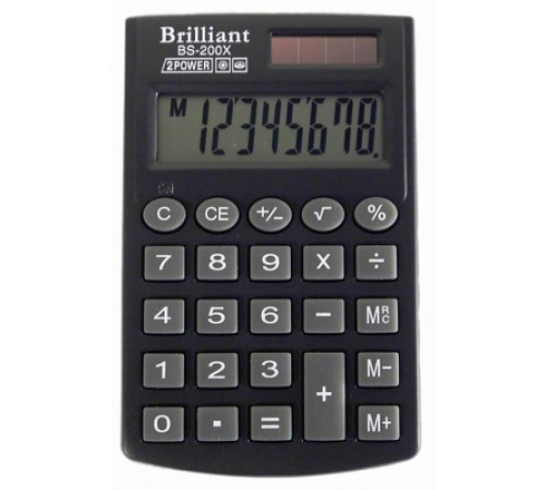Калькулятори Калькулятор Brilliant BS-200 X карман.8-розр, ПВХобкладника 117*70