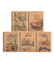 Блокнот Офорт В6/96 KR6196 КРАФТ спіраль бок,з перф.,білі ЧИСТІ СТОРІНКИ (5/80)