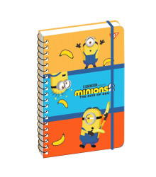 Блокнот YES А5, 80 арк., подв. cпіраль з гумкою Minions