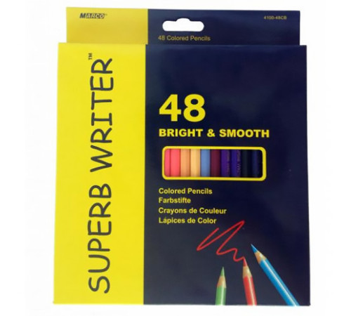 Олівці Олівці кольорові Superb writer 4100-48СВ 48кольор.(6 60) Олівці Олівці кольорові Superb writer 4100-48СВ 48кольор.(6 60)