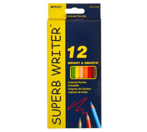 Олівці Олівці кольорові Superb writer 4100-12СВ 12цв. (12 240) Олівці Олівці кольорові Superb writer 4100-12СВ 12цв. (12 240)