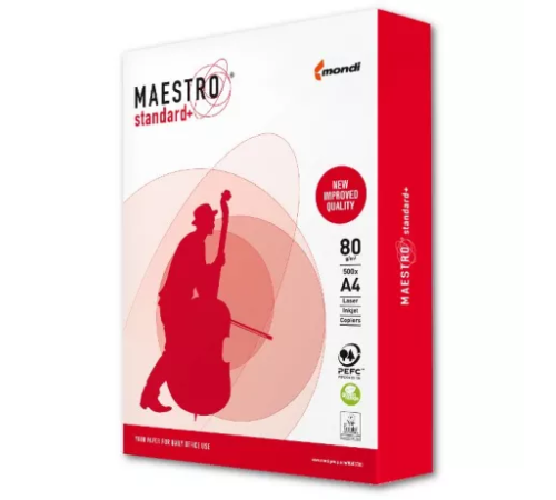 Паперова продукція Папір офісний Maestro Standart А4 80г м.кв. 500арк. Паперова продукція Папір офісний Maestro Standart А4 80г м.кв. 500арк.
